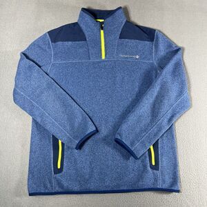 Vineyard Vines by Shep & Ian Blue  1/4 Zip Sweater Pullover Men Size L Cotton